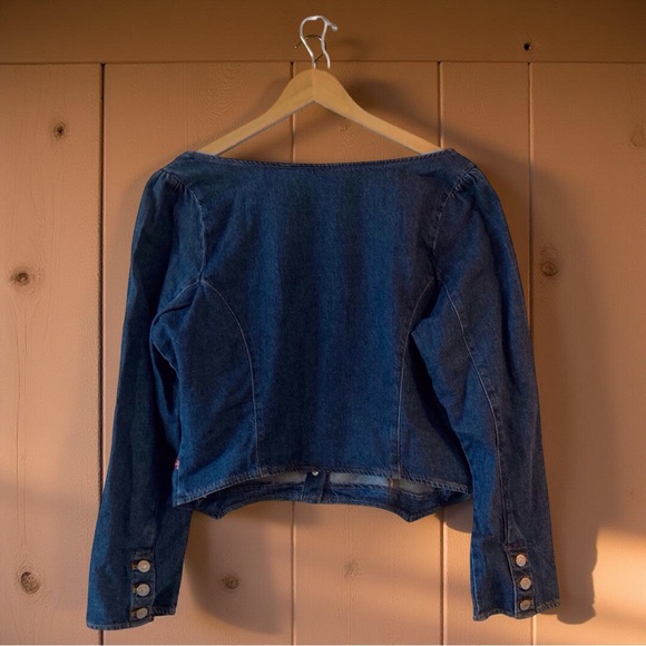 Levi’s Cropped Denim Shirt – MODERN MINIMALIST CHIC women’s XL - Picture 4 of 10